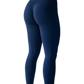 Seamless Scrunch Legging Women Yoga Pants 7/8 Tummy Control Workout Running for Workout Fitness Sport Active Ankle Legging-25'' (S, Tuxedo Blue)