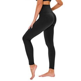 TNNZEET High Waisted Pattern Leggings for Women - Soft Tummy Control Printed Pants for Workout Yoga Black