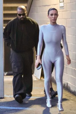 Kanye's West Wife Bianca Censori in Leohex Spandex Catsuit
